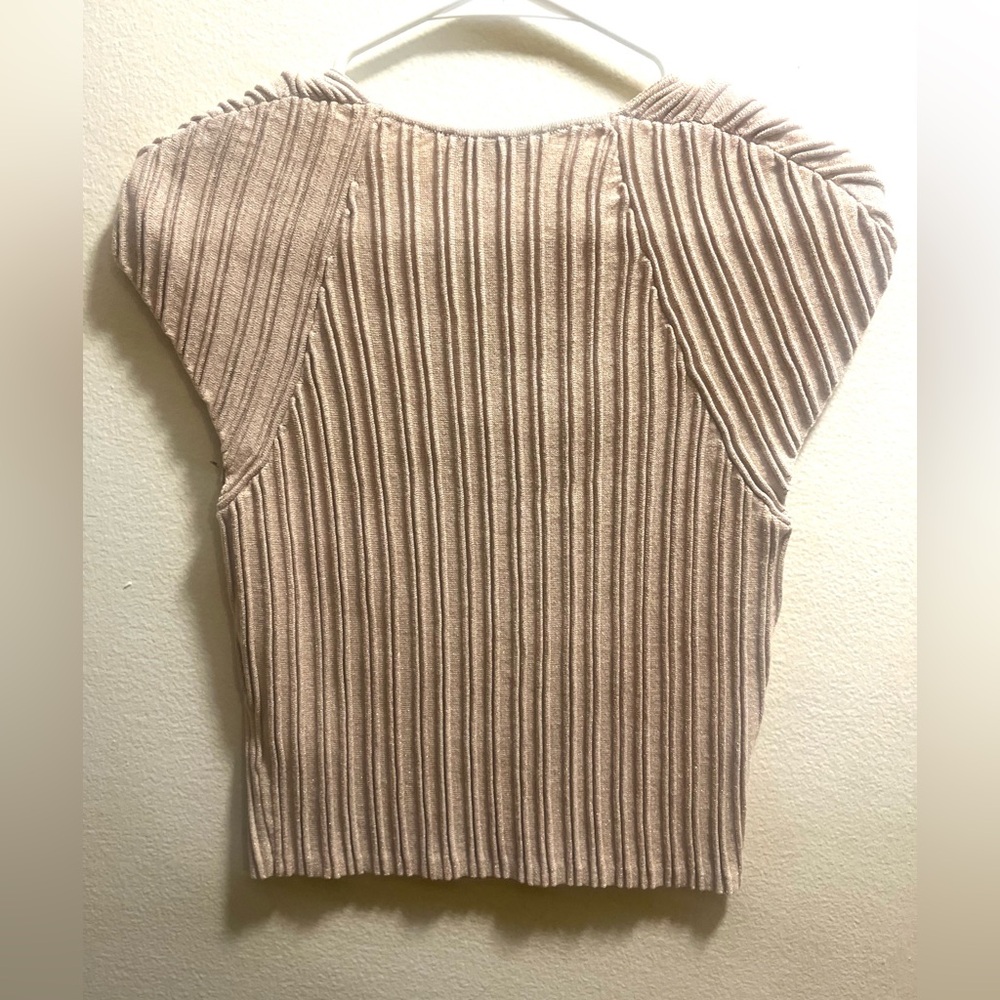 Express Metallic Ribbed Tank Top - Picture 3 of 5